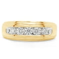 thumbnail image 5 of AFFY Mens Anniversary Wedding Band Ring, 0.50CT Moissanite Diamond 14K Yellow Gold over Silver-4, 5 of 8
