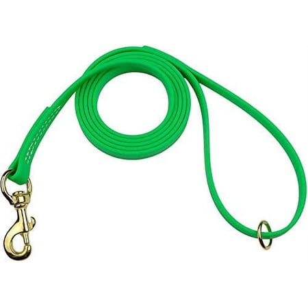 REDLINE K-9 Biothane Waterproof All Weather Dog Leash With Solid Brass Hardware - Green - 5/8" X 6'