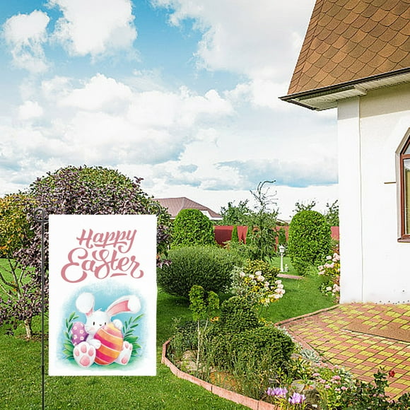Aqestyerly Easter Decoración del hogar,Easter Garden Sign 12X18 Inch Spring Garden Outdoor Sign Personalized Easter Decorations Double Sided Easter Yard Decoration Gift Decoración del hogar