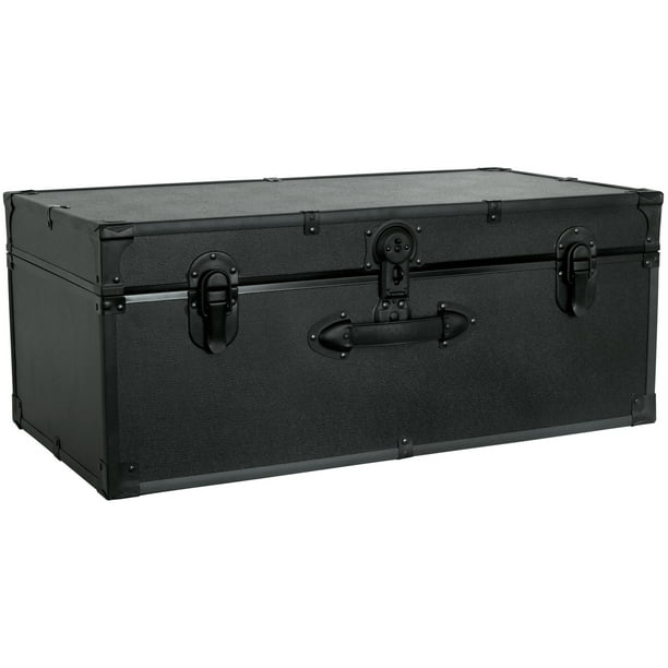 Seward Trunk Classic 30 With Lock Black Com Seward Trunk Classic 30 With, Metal Storage Chest With Lock