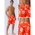 thumbnail image 5 of DARING DIVA Men's Drawstring Hawaiian Summer Beach Swim Shorts 28 Red, 5 of 6