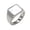 Silver, variant on HIJONES Women's Stainless Steel Squre Shell Band Engraved Wedding Knuckle Ring Silver Size 9