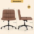 thumbnail image 3 of Costway Criss Cross Chair with Wheels Oversized U-shaped Seat Wheels for Home Office Brown, 3 of 10
