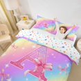 thumbnail image 3 of Manfei Pretty Rainbow Twin Duvet Cover,Pink Bownot Letter A Twin Bedding,Colorful Stars Reversible,2 Pieces,1 Duvet Cover and 1 Pillowcase, 3 of 6
