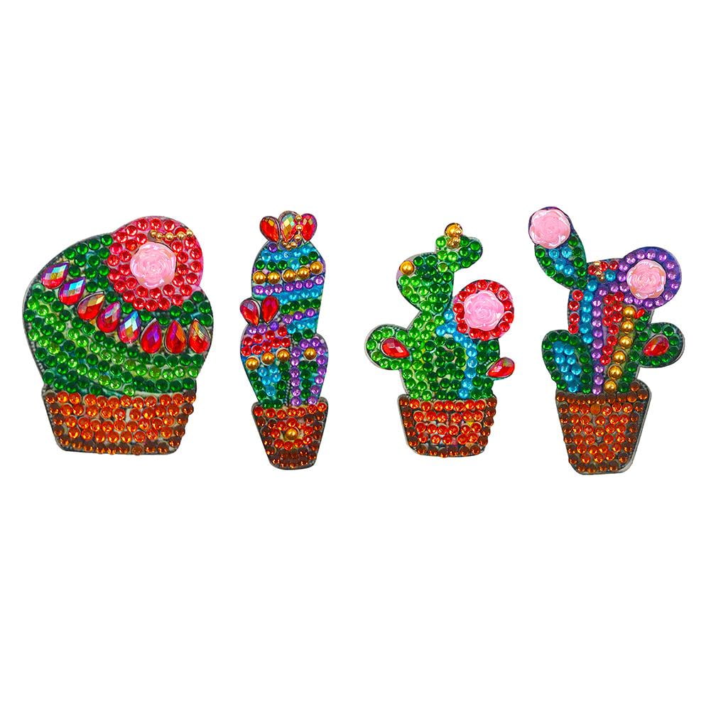 Full Drill Diamond Painting Keyrings Key Chain Jewelry 4pcs DIY Special-Shaped