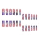 thumbnail image 2 of Uñas postizas largas con punta francesa, cuadradas azules, con diseño de mariposa 3D dorada, juego de 24 piezas., 2 of 5