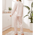 thumbnail image 2 of Defitshape Women's Satin Pajama Set Long Sleeve Shirt Pants Set Soft Silky Comfy Lightweight Button Down Sleepwear Light Pink Small, 2 of 4