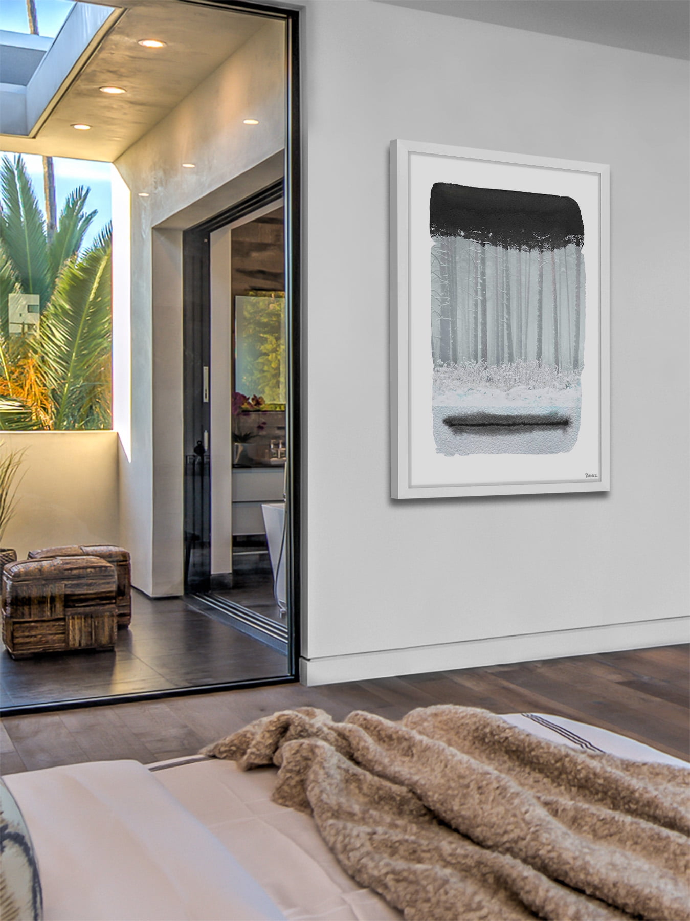 "Dripping White" Framed Painting Print