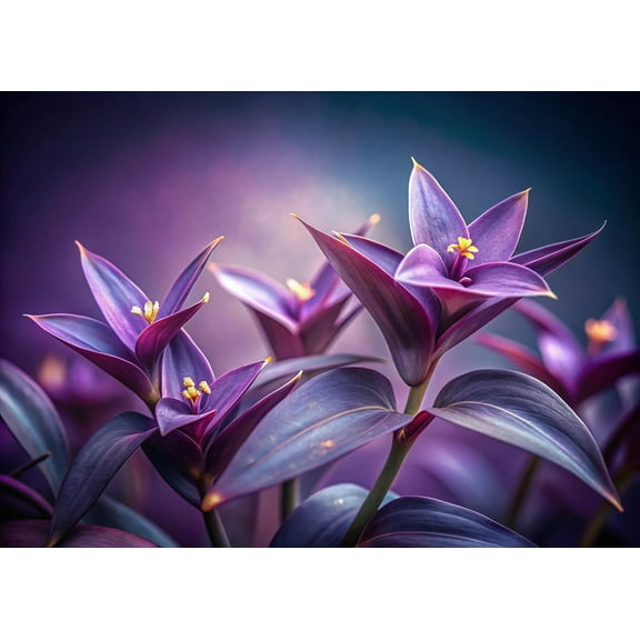 5 Cuttings Purple Hearts Wandering Jew - Tradescantia Pallida Purpurea Plant - Easy to Grow Indoor Outdoor Plant - Unrooted Cuttings