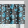 thumbnail image 5 of Ambesonne Flower Valance & Curtain, Blue Blossoms on Grid, 55"x36", Charcoal Grey Yellow, 5 of 6