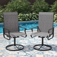 thumbnail image 3 of ELPOSUN Patio Swivel Chairs Set of 2, Outdoor Dining Chairs High Back All Weather Breathable Textilene with Metal Rocking Frame for Lawn Garden Backyard Deck, Dark Gray, 3 of 8