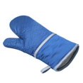 thumbnail image 2 of Guantes para horno microondas Guantes aislantes de algodón y silicona Antideslizantes Protectores de manos resistentes al calor, Azul Vogacara HA003500-03, 2 of 4