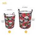 thumbnail image 3 of Fotbe Skull and Roses Cesto de Ropa con Asas, Cesto Impermeable de Gran Capacidad, Bolsa de Lavado para Dormitorio, Cesto de Ropa con Ruedas y Asas-Small, 3 of 6