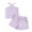 Purple, variant on Musuos 2Pcs Toddler Girl Summer Outfits 6 12 18 24M 3 4Y Sleeveless Cross Halter Tank Tops + Solid Color Shorts Set Casual Clothes