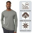 thumbnail image 7 of AllPro Men's Pro-Lock Classic Fit Long Sleeve T-Shirt, 100% Polyester Moisture Crewneck Tee Shirt (Greystone+Gold 2 Pack, L), 7 of 7