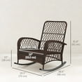 thumbnail image 3 of Outsunny 2 Pcs Rattan Rocking Chair with Soft Cushion for Garden, Red, 3 of 10