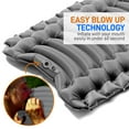 thumbnail image 3 of SereneLife Lightweight Backpacking Air Mattress Ultralight Sleeping Pad + Carrying Bag (Gray), 3 of 8