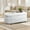 White, variant on Studio Living Livingston Modern Storage Ottoman, Carmel Faux Leather