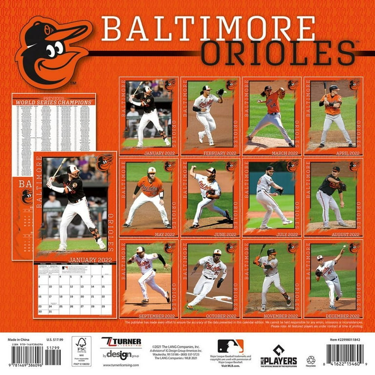 Baltimore Orioles 2023 12 x 12 Team Wall Calendar