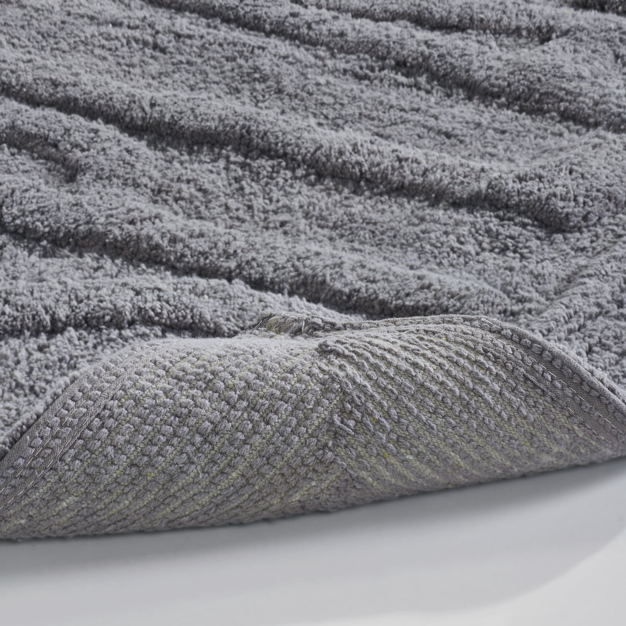 Modern Threads 2 Pack 100% Cotton Bath Mat, 17" x 24" & 21" x 34", "SPLASH", Charcoal