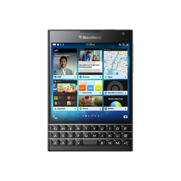 BlackBerry Passport - 4G BlackBerry smartphone - RAM 3 GB / Internal Memory 32 GB - microSD slot - LCD display - 4.5" - 1440 x 1440 pixels - rear camera 13 MP - front camera 2 MP - black