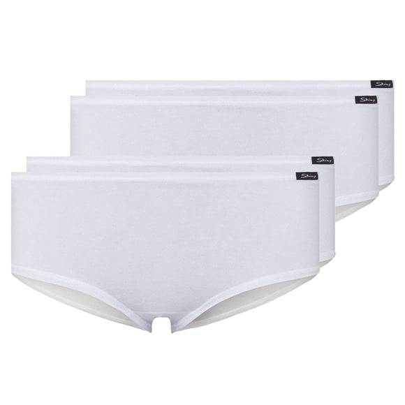 SKINY bragas de mujer, paquete de 4 - calzoncillos, pantalones, algodón estirado, básico Blanco XL (X-Large)