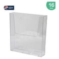thumbnail image 2 of - Acrylic Wall Mount Brochure Holder 8.5x11 - Plastic Hanging Flyer Holders - Adhesive or Wall Mounted File and Magazine Rack - Single Pocket Literature Display Box - LHW-M161 (Pack of 16), 2 of 2