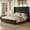 Black, variant on Queen Size Upholstered Platform Bed Frame, 62" Tall Wingback Headboard, Velvet, No Box Spring Needed, Beige