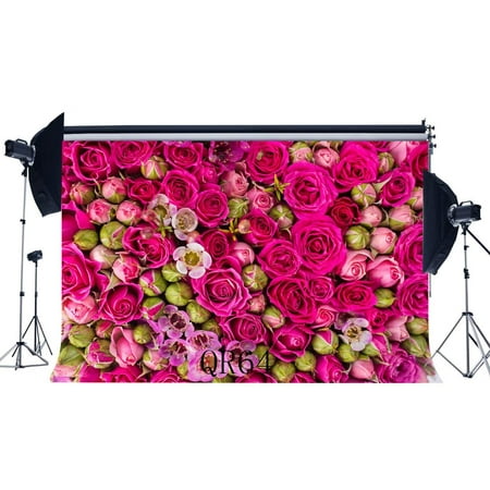 Image of ABPHOTO Polyester 7x5ft Photography Backdrops Valentine s Day Fancy Blooming Rose Flowers Seamless Newborn Baby Kids Adutls Lover Portraits Background Photo Studio Props
