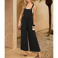 thumbnail image 4 of SOMER Women's Jumpsuits Rompers Casual Loose Overalls One Piece Sleeveless Wide Leg Long Pant With Pockets, 4 of 8
