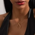 thumbnail image 3 of GOSFRY Gold Plated Pendant Necklace for Women 14K Gold Plated Tapered Triangle Choker Trendy Shinning Dot Matching Clothing Party Travel Jewelry Gift, 3 of 7