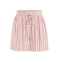 thumbnail image 5 of Admvng Womens Casual Striped Shorts Drawstring Waist Everyday Wear, 5 of 7