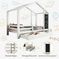 thumbnail image 5 of Furvclv Convertible Bunk Bed,Twin Over Size Bunk Bed Frame, Convertible Bunk Bed, Twin Over House Bunk Bed, With White Storage Staircase And Blackboards, 5 of 8