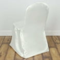 thumbnail image 2 of Efavormart 100 PCSIvory Glossy Satin Banquet Chair Covers, Reusable Elegant Chair Covers, 2 of 9