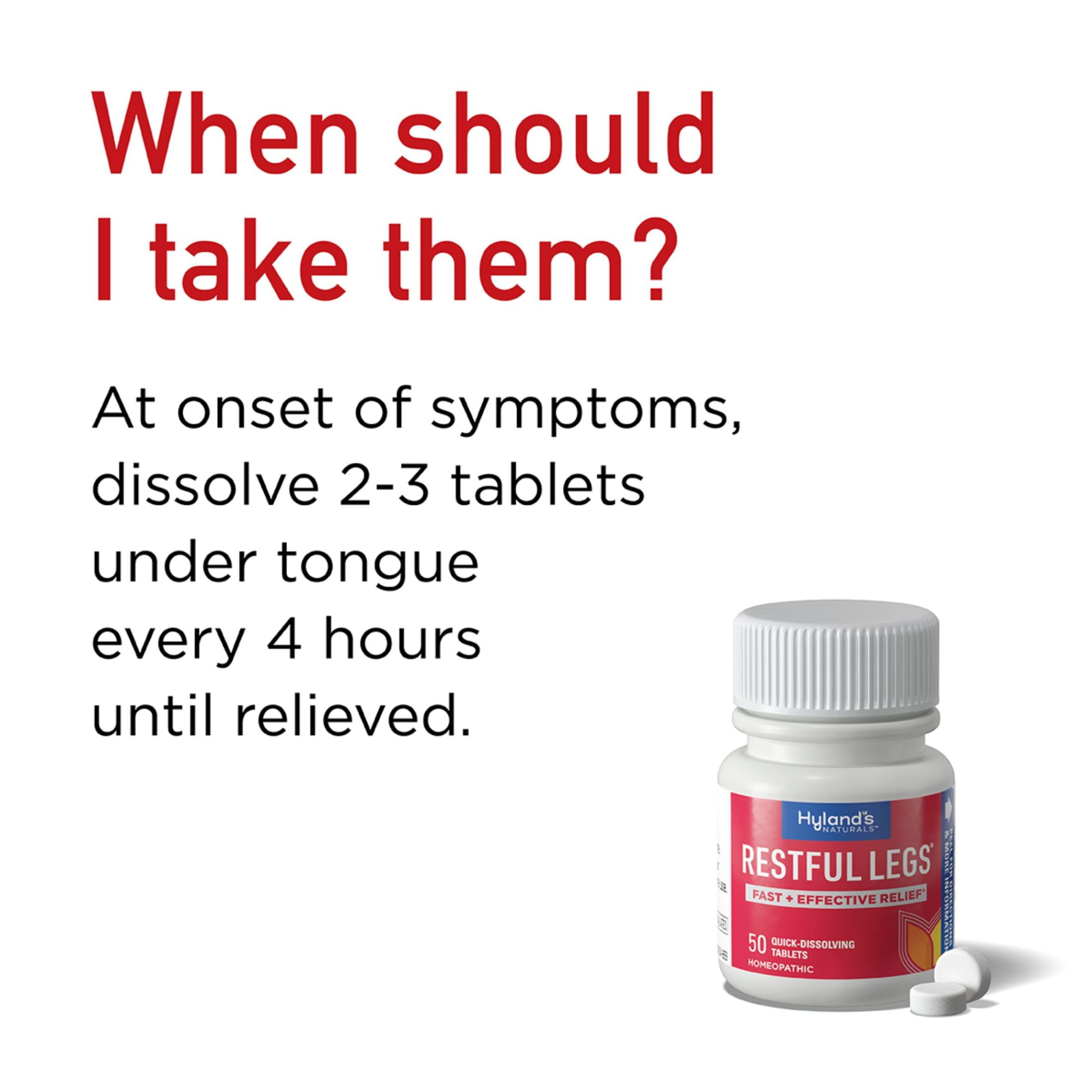 Hyland's Restful Legs, 50 Tablets, Relief of Agitated Legs & the Uncontrollable Urge to Move Legs