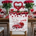 thumbnail image 2 of Happy Valentine's Day Chair Back Covers Set of 6, Red Love Car Roses Floral Wood Grain Stretch Dining Chair Back Slipcovers Removable Seat Cover for Kitchen Restaurant Hotel Cafe, 2 of 9