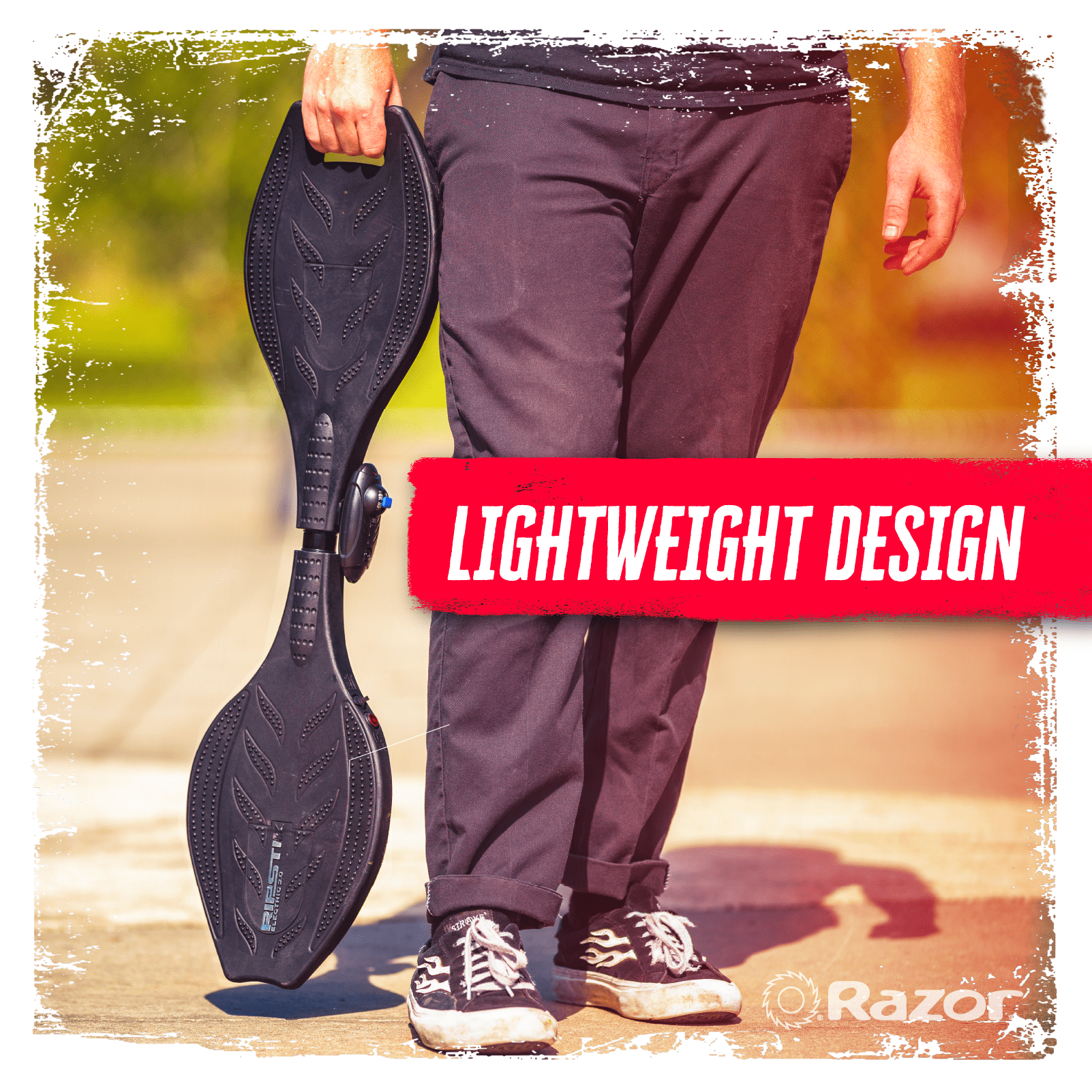 Razor RipStik Rush Electric Caster Board Skateboard - Black, up to 10 mph, Wireless Remote Control