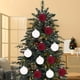 thumbnail image 5 of xihome Juego de 12 adornos navideños de bolas de terciopelo flocado, decoraciones colgantes de plstico de 8 cm para el rbol de Navidad., 5 of 9