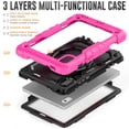 thumbnail image 5 of Dteck for Lenovo Tab M9 Case 2023 with Built-in Screen Protector, Heavy Duty Full Body Drop Protection Shockproof Rugged Case with Rotating Stand for Lenovo Tab M9 TB-310FX/FU,Rose, 5 of 7