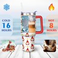thumbnail image 4 of Red-hatted Santa Yellow Stars 40 Oz Tumbler with Handle Lid and Straw Stainless Steel Double Walled Vacuum Insulated Cup Merry Christmas Gifts Tumbler for Women Men Friends Outdoor Indoor, 4 of 6