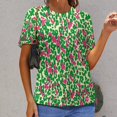 thumbnail image 6 of Leopard Print Pattern Women's Short Sleeve T-Shirt Crew Neck Casual Summer Trendy Loose Fit Tops, 6 of 6