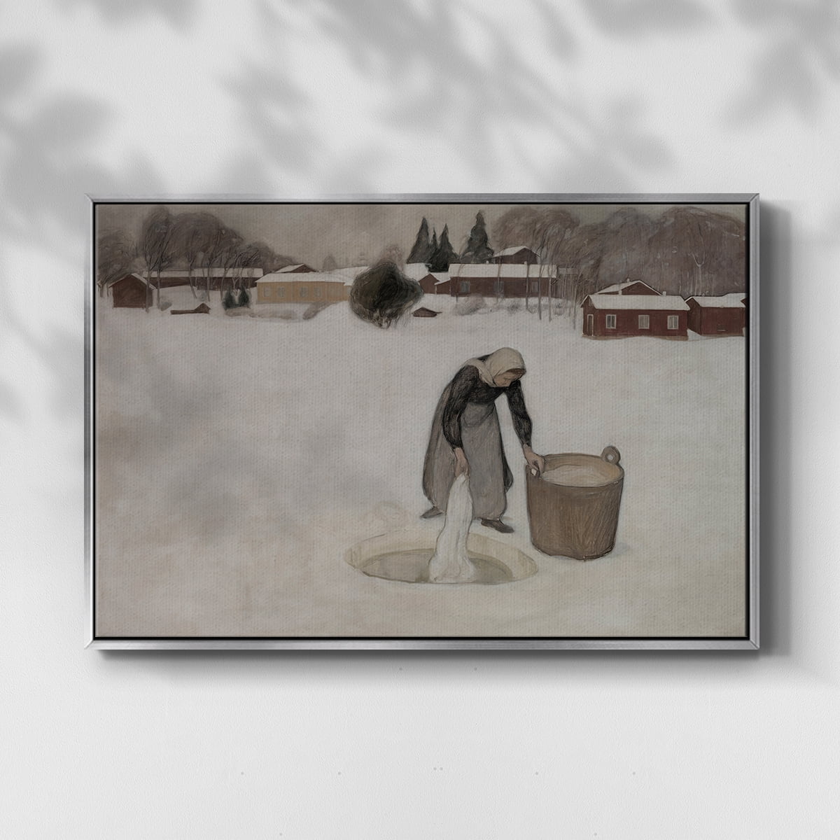 Vintage Landscape-CCCXCIX By Wexford Home Framed in Silver Wood Gallery Wrapped Canvas 27 in. x 41 in.