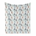 thumbnail image 1 of Leopard Soft Flannel Fleece Throw Blanket, Irregular Cat Drawings with Strokes and Spots Triangular Motifs and Paws Doodle, Cozy Plush for Indoor and Outdoor Use, 70" x 90", Multicolor, by Ambesonne, 1 of 6