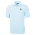 thumbnail image 2 of Men's Cutter & Buck Light Blue Tulane Green Wave Big & Tall Team Logo Virtue Eco Pique Stripe Recycled Polo, 2 of 3