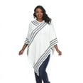 thumbnail image 4 of White Mark PS633-01 Ivory Plus Size Nevaeh Poncho - One Size, 4 of 6