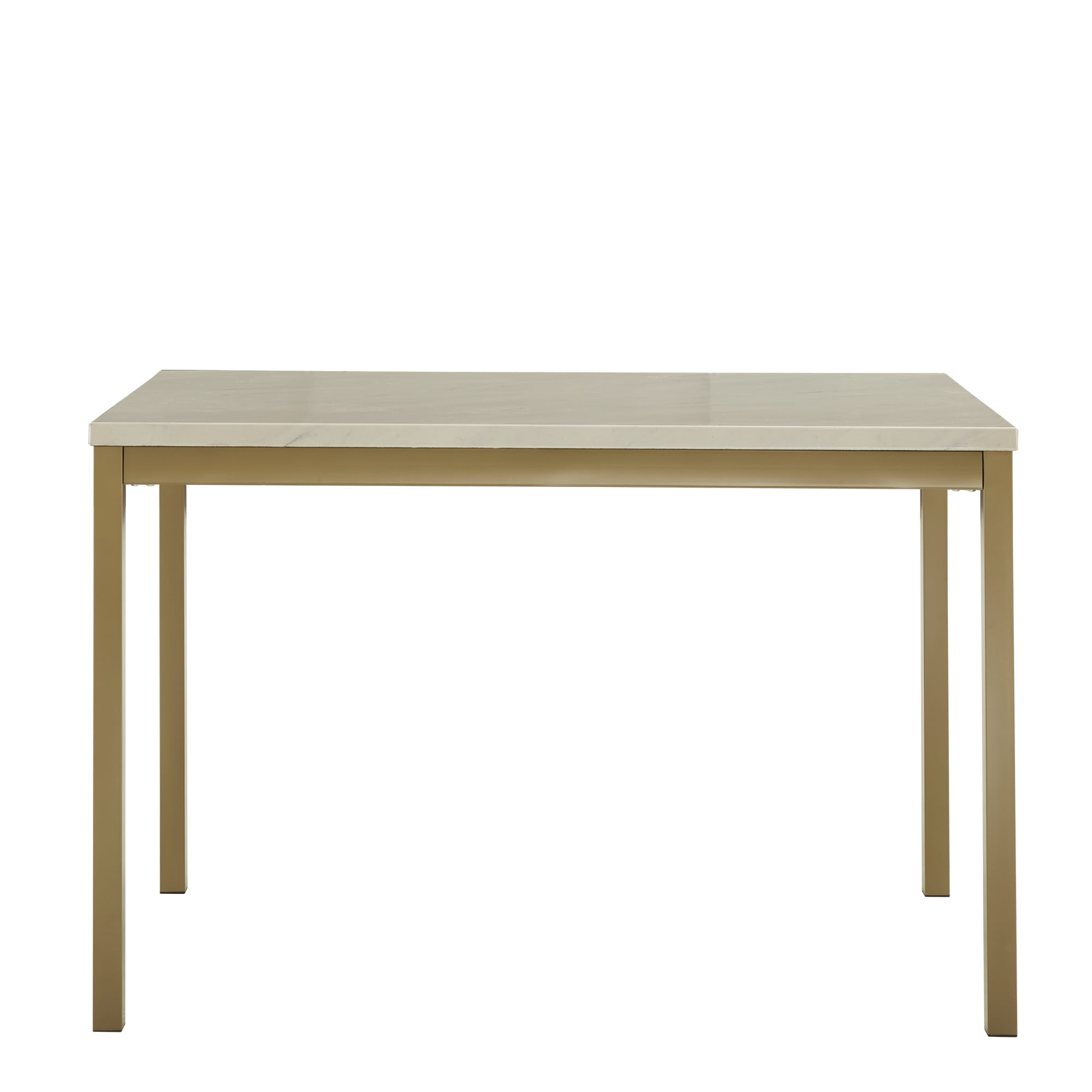 Weston Home Declan 48" Rectangle Faux Marble Dining Table, Gold/White