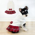 thumbnail image 3 of Ropa para mascotas de otoño e invierno, suéter a cuadros sencillo, vestido JK, suéter para perros y gatos, 3 of 6