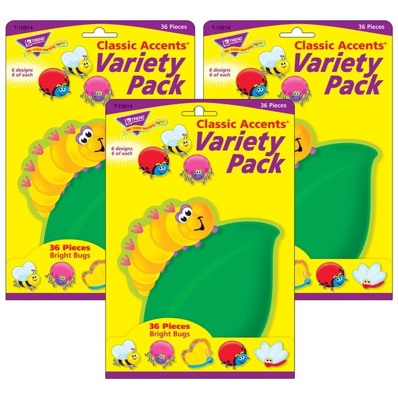 TREND Bright Bugs Classic Accents Variety Pack, 108 Pieces