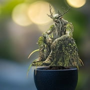 Blukids Fairy Garden Stakes Decor,Elf Garden Stakes Acrylic 2D Flower Pot Stake Garden Ground Insert Fairy Garden Accessories Tree Man Elf Statue Ornaments for Pot Plants Garden Yard Lawn Decor（Green）