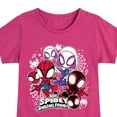thumbnail image 3 of Marvel Spider-Man And His Amazing Friends - Spidey Friends Stickers - Toddler and Youth Girls Fitted Short Sleeve Tee, 3 of 5